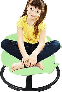 Sensory Toy Spinning Fish，Kids Swivel Chair Sensory Swing for Autism, Sit and Spin Chair Training Body Coordination Sensory Balance Training Seat Kid Spinning Carousel, Ages 3-12 (Light Green)