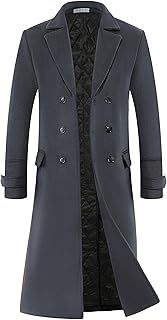 APTRO Mens Wool Coats Long Coats Thick Winter Jacket Elegant Outwear 80% Wool Trench Coat 1817