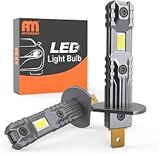 H1 LED Headlight Bulbs, 100W 20000LM 600% Brighter 6500K Cool White 12V LED H1 High Low Beam Bulb, Wireless H1 Halogen Replacement, Non-polarity Plug and Play, Pack of 2