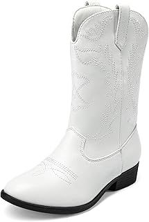 DREAM PAIRS Kids Cowgirl Cowboy Western Boots Girls Mid Calf Riding Shoes Little Kid/Big Kid