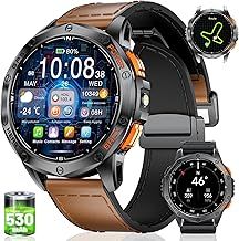 GPS Smart Watch for Men with 530mAh Battery(Make/Answer Call), 1.43" Amoled Always-on Smartwatch with Heart Rate SpO2 Sleep Monitor, IP68 Fitness Tracker with 180 Sports Modes for Android iOS