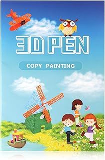 20 Pages 40 Patterns 3D Pen Drawing Book Templates, with a Reusable Transparent PVC Drawing Board, 3D Art Pen Accessories for Kids and Adults Starter for 3D Printing Pen