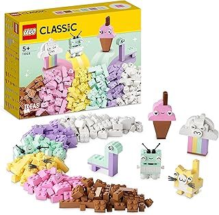 LEGO Classic Creative Pastel Fun Bricks Box, Building Toys for Kids, Girls, Boys Aged 5 Plus with Models; Ice Cream, Dinosaur, Cat & More, Creative Learning Gift 11028