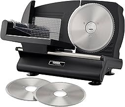 Cooks Professional Food Slicer for Home Use | 150W Electric Bread Slicer with 3 Interchangeable Blades | Different Blades for Bread, Meat and Cheese | Plastic Pusher Blade Guard & Non-Slip Feet
