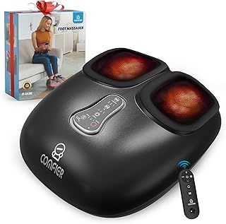 COMFIER Foot Massager Machine with Heat, Shiatsu Feet Massager, Foot Warmer, Remote Control, Customizable Settings for Home Office Use, Gifts for Women Men