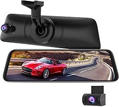 AUTO-VOX V5PRO OEM Mirror Dash cam 1080P Rear View Mirror Camera with Night Vision, Full Laminated Touch Screen with Front and Rear Cam, Reversing Camera, Parking Mode, GPS Tracking, Hardwire Kit