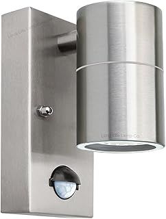 Long Life Lamp Company PIR Outdoor Wall Light Movement Sensor Stainless Steel Single Garden Downlight ZLC09DSEN