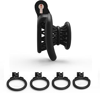 Chastity Cage Small Male Chastity Device Lock Design Plastic Sissy Penis Cage for Men BDSM Penis Cage Sex Toys for Couples (Black)