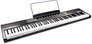 ROCKJAM RJ88DP 88 Key Beginner Digital Piano Keyboard Piano with Full Size Semi Weighted Keys Music Stand Piano Note Sticker Power Supply and Builtin Speakers
