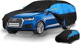 Car Cover Waterproof All Weather for Automobiles,10 Layers Outdoor Full Exterior Cover Rain Sun UV Snowproof Protection with 2 door Zipper Cotton Mirror Pocket, Fit SUV Length(190"-200"/485-510cm)