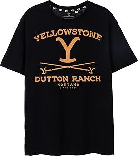 Yellowstone Men's Short-Sleeve T-Shirt |Dutton Ranch Official Merchandise of The US TV Show | Stylish and Comfortable Tee for Men