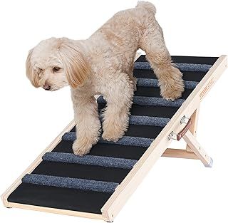 VEVOR Folding Pet Ramp for Dogs & Cats - Adjustable 15" to 22", 39.3" Long, Suitable for Couch, Sofa, Car