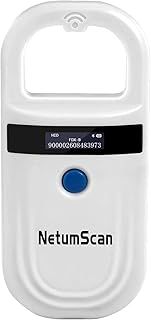 NetumScan Pet Microchip Reader Scanner, 256 Data Storage Pet Chip ID Tag Scanner Rechargeable Handheld Animal Scanner with Stable OLED Display for ISO 11784/11785,FDX-B and ID64 RFID EMID DJ-180C