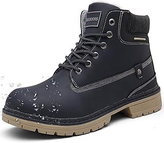 Snow Boots Womens Mens Winter Flat Ankle Boots Warm Fur Lined Fashion Leather Shoes Casual Lace Up Outdoor Trainer Urban