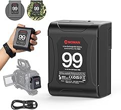 V-Mount Battery, Moman Power 99 Mini V Lock Battery 99Wh 15A Up to 200W Draw with Dual D-Tap&65W USB-C Outputs for Camcorder Blackmagic BMPCC 4k/6k Camera LED Light Monitor, V-Mount-Mini-VLock-Battery