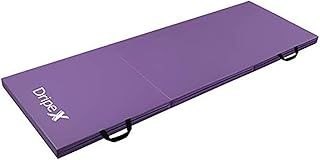 Dripex Folding Gymnastics Exercise Mat - 6FT/8FT Home Gym Mats with Carry Strap 5cm(2’’) Thick Foam Nonslip Soft PU Leather for Yoga/Tumbling/Camping/Pilates/Martial Arts Training/Floor Workout
