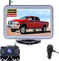 Digital Wireless AHD Reversing Camera Kit with 5‘’ LCD Monitor - HD 1080P Clear Image Reversing Camera for Cars and Vans No Latency IP68 Waterproof Night Vision, 3 Minute DIY Installation