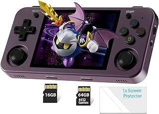 RG353M Handheld Game Console Support Dual OS Android 11+ LINUX, 5G WiFi 4.2 Bluetooth RK3566 64BIT 64G TF Card 4450 Classic Games 3.5 Inch IPS Screen 3500mAh Battery