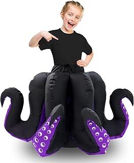 Inflatable Costume Octopus Halloween Costumes Adult Kids Blow Up Octopus Costume Kids for Women Girls Funny Fancy Dress Cosplay Party