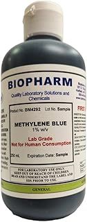 Biopharm Methylene Blue 1% Aqueous Solution (for Lab Use Only) | 250 mL | Includes an Empty 50mL Dropper Bottle and Convenient Dispensing Cap