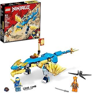 LEGO NINJAGO Jay’s Thunder Dragon EVO 71760 Playset Featuring a Posable Dragon Toy, NINJAGO Jay and a Snake Toy; Building Kit for Kids Aged 6+ (140 Pieces)