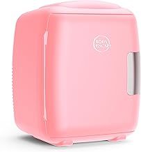 Mini Beauty Fridge for Skincare - Birthday Gifts for Her - Retro, Portable, Compact and Quiet Small Fridge for Makeup - 9L - Pink Mono
