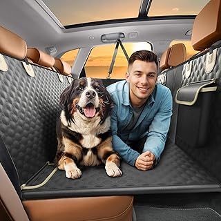 SHARLOVY XL Truck Back Seat Extender for Dogs, Large Hard Bottom Dog Car Seat Cover for Back Seat, Heavy Duty Dog Car Hammock, Waterproof Pet Seat Covers for Trucks, F150, Ram1500 and Large SUV
