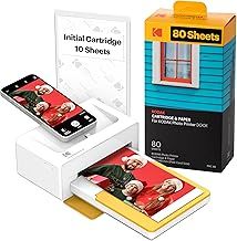 KODAK Dock Plus 4PASS Instant Photo Printer (10 x 15 cm) + Initial 10 Sheets + 80 Sheets Bundle