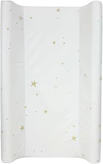 BabyDam Luxury SuperMax Anti-Roll, Wedge Baby Changing Mat - Easy to Clean - 70 x 45cm Star Beige/White