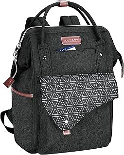 KROSER Laptop Backpack 15.6 Inch Stylish Computer Backpack with USB Charging Port Water-repellent College Daypack Travel Business Work Bag for Women/Men-Black