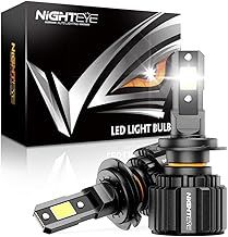NIGHTEYE H1 LED Headlight Bulb, 300% Super Bright Car H1 LED Bulb 15000LM 72W H1 Headlight Bulb LED 6500K Cool White H1 Car Headlight Bulb Conversion Kit, H1 LED (2 PCS)