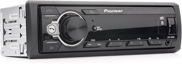 Pioneer MVH-330DAB 1-DIN receiver with DAB/DAB+, Bluetooth, Red illumination, USB and compatible with Android devices.