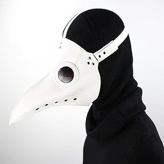 Ulalaza Plague Doctor Mask PU Leather Long Nose Bird Beak Steampunk Halloween Cosplay Party Props Costume
