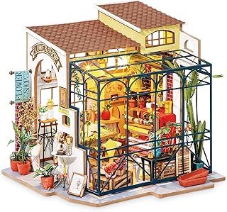 Rolife Mini DIY Craft Doll House Kit Flower Shop Model Dollhouse Toy Set Adult Teens Building Puzzle Birthday Gift
