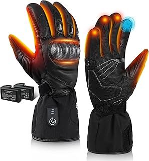 BARCHI Heated Gloves for Men and Women,Rechargeable Motorbike Riding Gloves,Electric Hand Warmers,Suitable for Winter Cycling,Skiing,Hiking,Running,Working,etc.