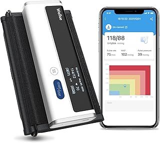 Armfit Upper Arm Blood Pressure Machines for Home Use Bluetooth, Digital Automatic Blood Pressure Monitor with Large Cuff, Portable Wireless Cuff On The Go with Apple & Android APP Apple Health