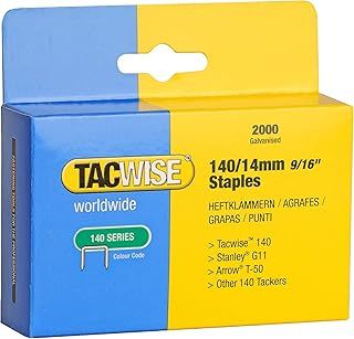 Tacwise 0349 Type 140/14mm Heavy Duty Galvanised Staples, Pack of 2000, Silver