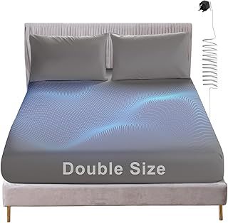 Grounding Fitted Sheet, Earthing Sheets Double Size with 15ft UK Cord, Grounding Bed Sheet with 5% Silver Fiber & 95% Organic Cotton for Improving Sleep, Better Working (135x195cm)