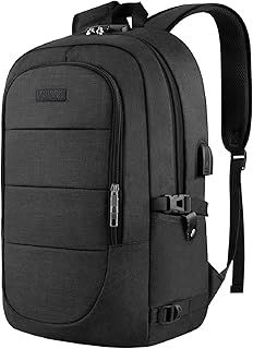 Anti-Theft Laptop Backpack, 15.6-17.3 inch Business Laptop Rucksack Bag with USB Charging Port & Lock, Water Resistant Travel Backpack Computer Bag for Women Men, Black