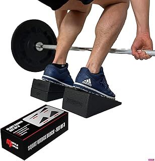 MuscleForge® Squat Wedge Block - Calf Stretcher for Stretching, Agility and Squat Training - Incline Board, Slant Board for Mobilisation