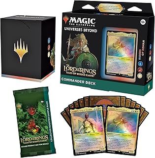 Magic: The Gathering The Lord of the Rings: Tales of Middle-earth Commander Deck - Riders of Rohan (100-Card Deck, 2-Card Collector Booster Sample Pack + Accessories)
