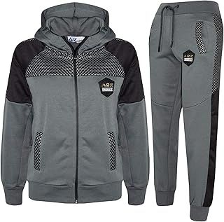 A2Z 4 Kids Boys Girls Tracksuit Sports Jogging Suit A2Z Original Badged Mesh Panel Top Bottom Set Zip Up Hoodie Athletic Children PE School Training Workout Outfit Running Jogger Sportswear Activewear