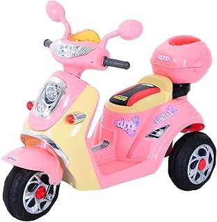 HOMCOM Kids Electric Ride On Toy Car 6V Electric Motorbike with Chargeable Battery Headlight and Music for 3-5 Years - Pink