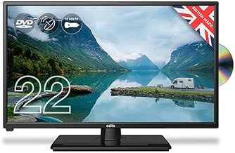Cello ZRTMF0222 12 volt and mains 22 inch Traveller Caravan TV Freeview HD DVD Full HD 1080P Built in Satellite VGA HDMI and USB for live recording of digital TV and play media files. Made in the UK