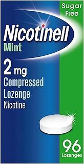 Nicotinell Nicotine Lozenge, Quit Smoking Aid, Sugar Free Mint Flavour, 2 mg, 96 Pieces