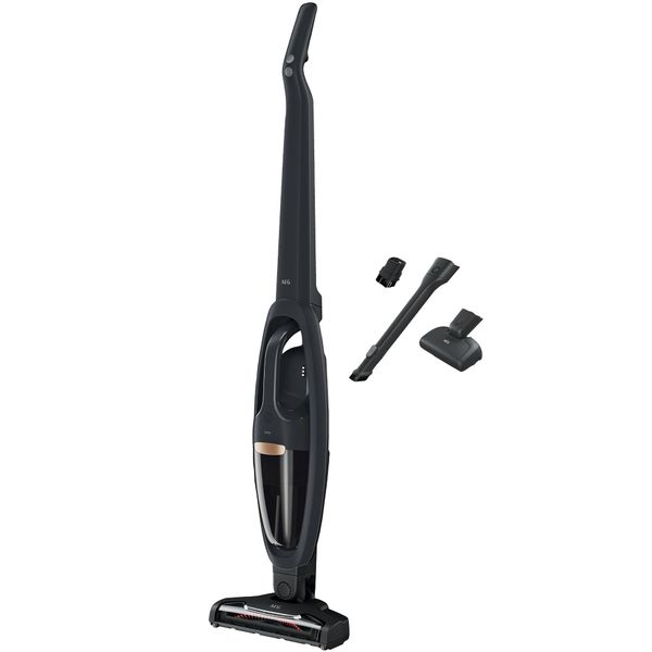 AEG QX6-1-45AN Cordless Vacuum Cleaner, Bagless, Quiet, Handheld Vacuum Cleaner Battery, 45 Minutes Running Time, Lightweight, Hard Floor, 2-in-1, Pet Hair, Dog, Cat, Carpet, Car, Grey
