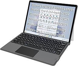 Arteck Microsoft Surface Keyboard Type Cover, Ultra-Slim Portable Bluetooth Wireless Keyboard with Touchpad, Built-in Rechargeable Battery for Surface Pro 10, Pro 9