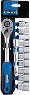 Draper 12 Piece 1/2-Inch Square Drive Metric Socket and Ratchet Set - DIY Home Workshop Professional & Car Kit