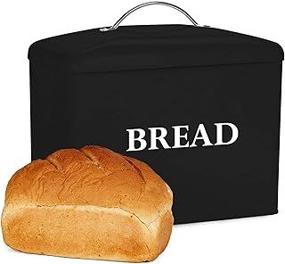 andrew james Retro Bread Bin – Large Bread Box for Kitchen Countertop, Vintage Metal Bread Storage with Lid – Stylish, Durable, and Spacious Bread Keeper to Keep Your Loaves, Buns & Pastries Fresh