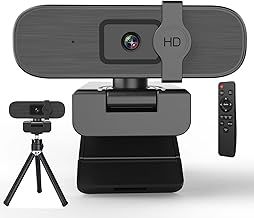 4K Webcam for PC, Auto-zoom,with remote control,Privacy Cover, White Balance, Webcam with Microphone, Plug & Play, 4K Web Camera for Laptop/Desktop, Video Calling,Conferencing